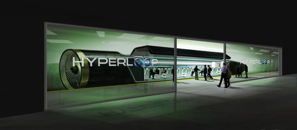 Passageiros embarcando para o trem de Hyperloop (projeto) - Sputnik Brasil