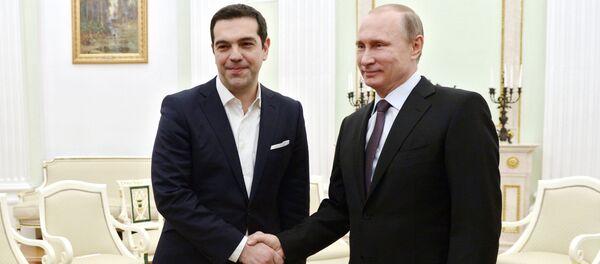Encontro do presidente russo Vladimir Putin com o primeiro-ministro grego Alexis Tsipras - Sputnik Brasil