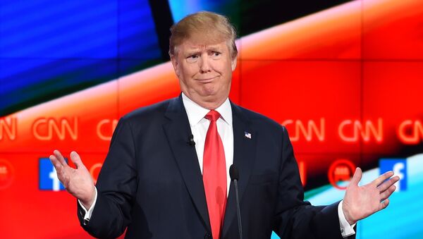 Candidato republicano à presidência dos EUA, homem de negócios Donald Trump, durante o debate presidencial do Partido Republicano, sediado pelo CNN - Sputnik Brasil