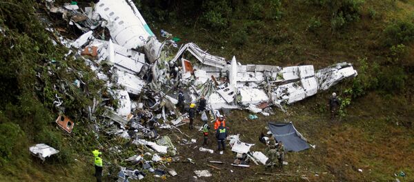Imagem do local do acidente do avião da Chapecoense na Colômbia, 29 de novembro de 2016 - Sputnik Brasil
