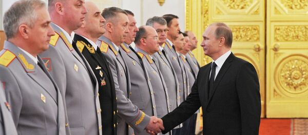 Encontro do presidente da Rússia Vladimir Putin com oficiais superior e procuradores no Kremlin Encontro do presidente da Rússia Vladimir Putin com oficiais superior e procuradores no Kremlin - Sputnik Brasil