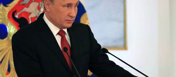 Presidente da Rússia Vladimir Putin fala perante a Assembleia Federal russa, Kremlin, Moscou, Rússia, 1 de dezembro de 2016 Presidente da Rússia Vladimir Putin fala perante a Assembleia Federal russa, Kremlin, Moscou, Rússia, 1 de dezembro de 2016 - Sputnik Brasil