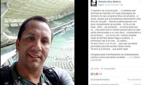 Pelas redes sociais Roberta se despede do marido - Sputnik Brasil