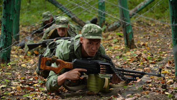 Agentes secretos das tropas russa durante os exercícios militares - Sputnik Brasil