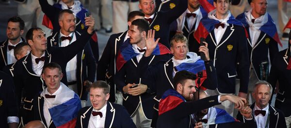 A equipe olímpica da Rússia na cerimônia de abertura dos Jogos Rio 2016 - Sputnik Brasil