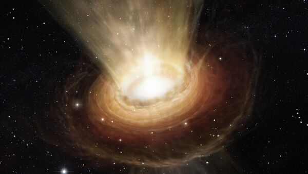 Sercanias do grande buraco negro, no coração da galáxia ativa NGC 3783, na constelação sulina do Centauro - Sputnik Brasil