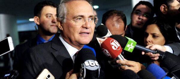 Senador Renan Calheiros (PMDB-AL) concede entrevista sobre votação de abuso de autoridade - Sputnik Brasil