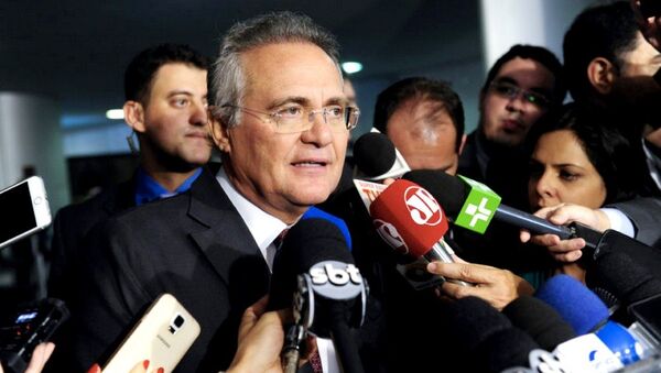 Senador Renan Calheiros (PMDB-AL) concede entrevista sobre votação de abuso de autoridade - Sputnik Brasil