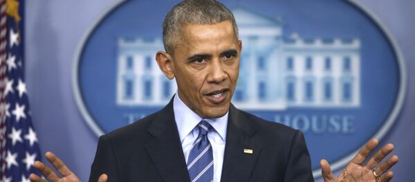 Barack Obama em entrevista coletiva de fim de ano, 16 de dezembro de 2016. Barack Obama em entrevista coletiva de fim de ano, 16 de dezembro de 2016. - Sputnik Brasil