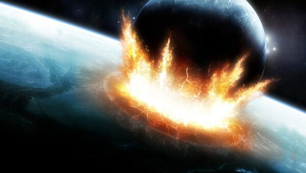 Um retrato do hipotético colapso entre um asteroide e a Terra - Sputnik Brasil