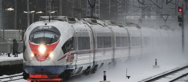 Trem de alta velocidade Sapsan na região de Moscou, Rússia (foto de arquivo) - Sputnik Brasil