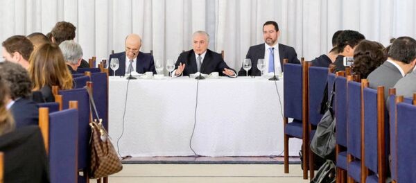 Michel Temer em café da manhã com jornalistas no Palácio da Alvorada - Sputnik Brasil