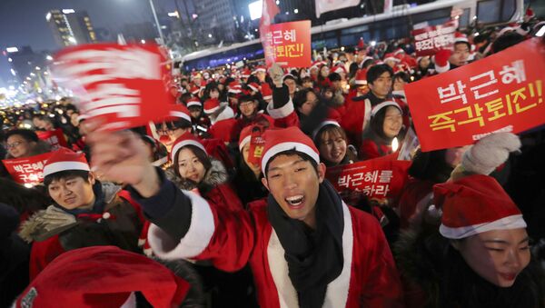 Protesto de Natal na Coreia do Sul - Sputnik Brasil