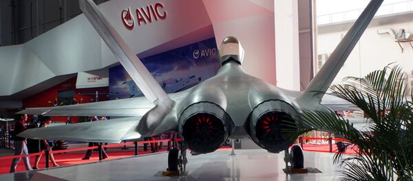 Caça stealth FC-31 exibido na exposição Airshow China em Zhuhai, província de Guangdong, na China (foto de arquivo) - Sputnik Brasil