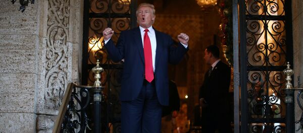 Presidente eleito Donald Trump falando com representantes da mídia após reunião com oficiais do Pentágono, 21 de dezembro de 2016 - Sputnik Brasil