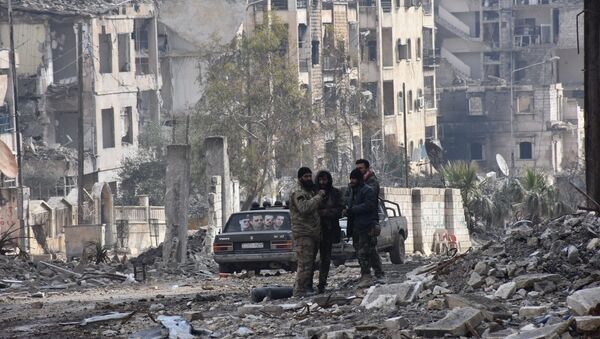 Militares sírios em Aleppo libertada - Sputnik Brasil