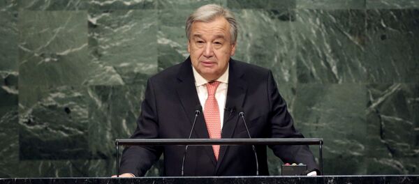António Guterres, novo secretário-geral da ONU, discursa durante a cerimônia de designação, em 12 de dezembro de 2016 - Sputnik Brasil