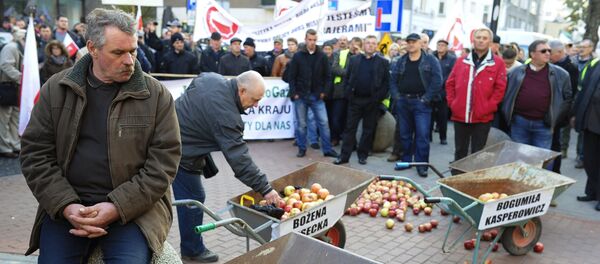 Agricultores poloneses protestam contra sanções antirrussas em Varsóvia - Sputnik Brasil
