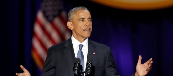 Barack Obama durante seu último discurso no cargo presidencial no Palácio de McCormick em Chicago, 11 de janeiro de 2017 - Sputnik Brasil