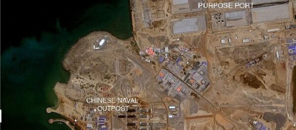 Mapa de Djibouti no local da atual construção da base militar da China - antes do início de trabalhos - Sputnik Brasil