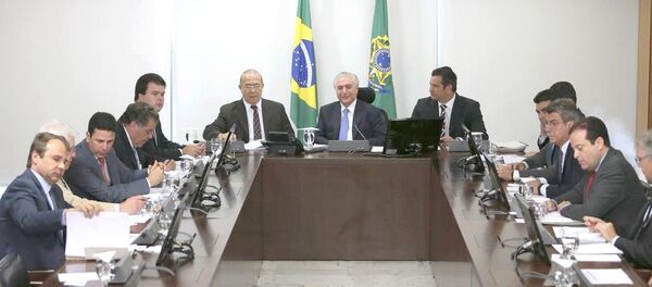 O presidente Michel Temer coordena reunião do Núcleo de Infraestrutura,no Palácio do Planalto - Sputnik Brasil