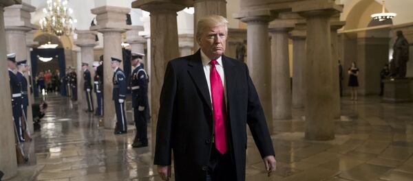 O novo presidente dos EUA Donald Trump no Capitólio dos EUA em Washington, antes da posse, 20 de janeiro de 2017 - Sputnik Brasil