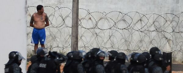 Polícia na cadeia na cidade brasileira de Natal - Sputnik Brasil