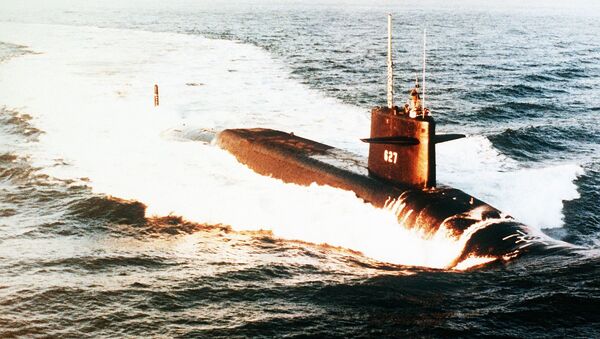 O submarino de mísseis balísticos USS James Madison (SSBN-627) norte-americano - Sputnik Brasil