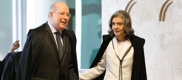 Ministra Cármen Lúcia, presidente do STF, e o ministro Celso de Mello - Sputnik Brasil