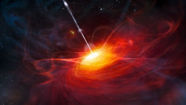 Representação artística do quasar mais distante - Sputnik Brasil