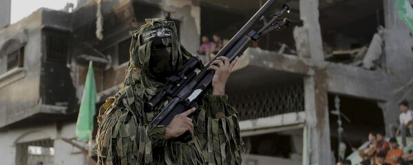 Militantes do barço armado do Hamas na Faixa de Gaza - Sputnik Brasil