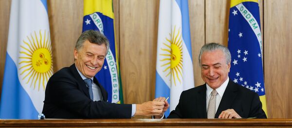 Presidente Michel Temer recebe o presidente argentino, Mauricio Macri - Sputnik Brasil