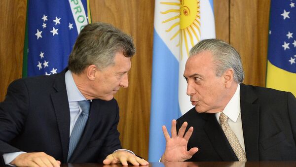 Macri faz primeira visita oficial ao Brasil - Sputnik Brasil