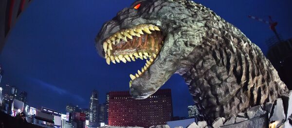 Cabeça de Godzilla no Hotel Gracery Shinjuku, em Tóquio Cabeça de Godzilla no Hotel Gracery Shinjuku, em Tóquio - Sputnik Brasil