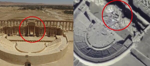 Evidência de destruição em Palmira - Sputnik Brasil