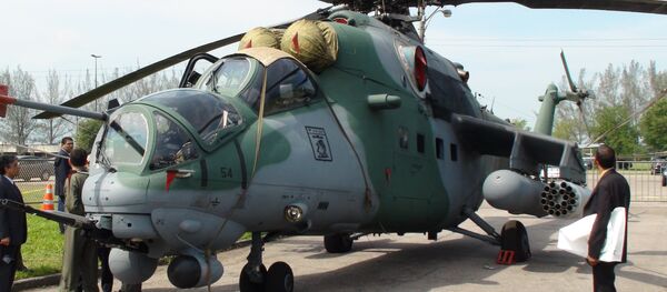 Helicóptero russo Mi-35 na LAAD 2011 Helicóptero russo Mi-35 na LAAD 2011 - Sputnik Brasil