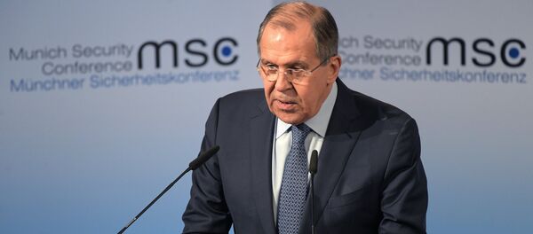 Ministro das relaçõe exteriores da Rússia Serguei Lavrov na Conferência de Segurança em Munique - Sputnik Brasil