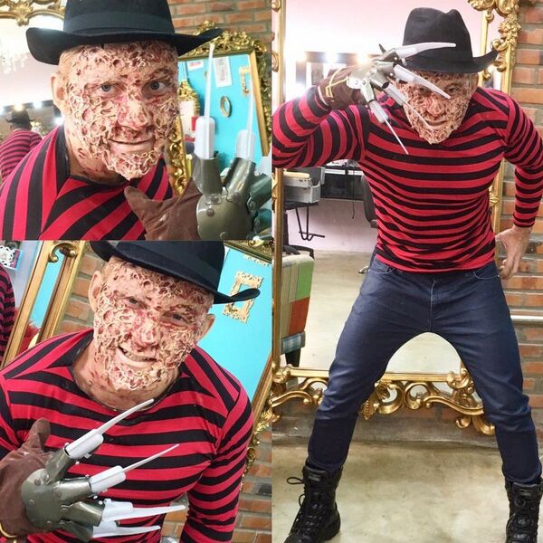 Para recriar Freddy Krueger, a caracterização feita pela maquiadora Annie Isis levou uma hora e foi usado silicone e pele sintética - Sputnik Brasil