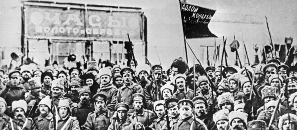 Os soldados que tomaram parte da Revolução de Fevereiro de 1917 em Petrogrado (foto de arquivo) - Sputnik Brasil