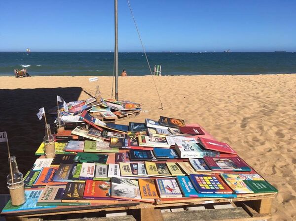 Com a ajuda dos amigos e pedidos na internet, Suzana conseguiu muitas doações  e assim oferecer uma variedade de livros para a comunidade. - Sputnik Brasil