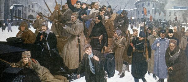 Reprodução do quadro Revolução de Fevereiro de Vladimir Kuztensov, ano de 1926 - Sputnik Brasil