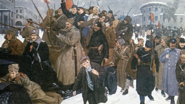 Reprodução do quadro Revolução de Fevereiro de Vladimir Kuztensov, ano de 1926 - Sputnik Brasil