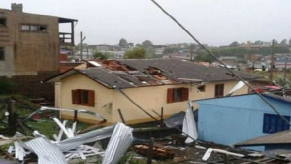 Temporal destruiu casas em São Francisco de Paula, no Rio Grande do Sul - Sputnik Brasil