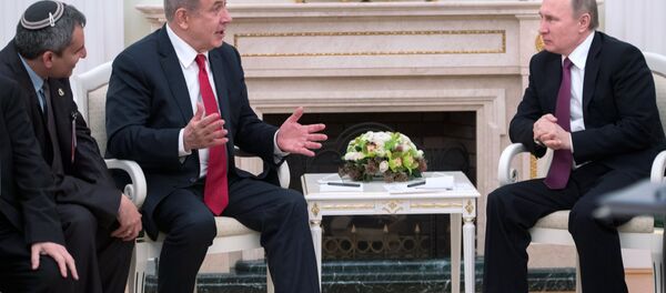 Premiê israelense, Benjamin Netanyahu e presidente russo, Vladimir Putin durante o encontro, 9 de março de 2017 - Sputnik Brasil