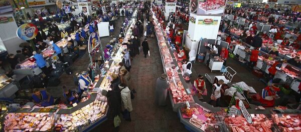 Mercado de carnes na Bielorrússia - Sputnik Brasil