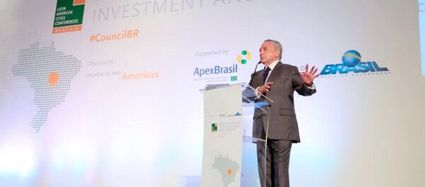 Temer em discurso na Conferência das Cidades Latino-Americanas 2017 - Sputnik Brasil