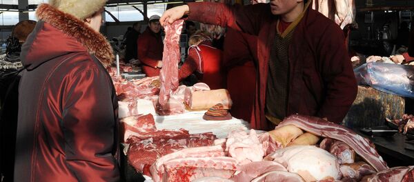 Mercado de carnes na Rússia - Sputnik Brasil