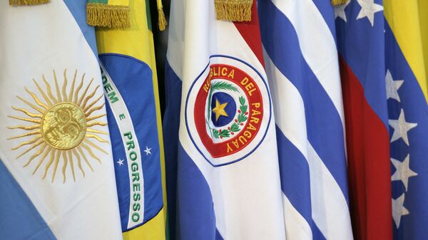 Bandeiras expostas durante encontro do Mercosul em Mendoza, na Argentina (foto de arquivo) - Sputnik Brasil