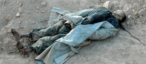Um dos seis corpos bem preservados desenterrado durante os trabalhos de construção em Turfan, região de Xinjiang, China, 05 de janeiro de 2009 - Sputnik Brasil