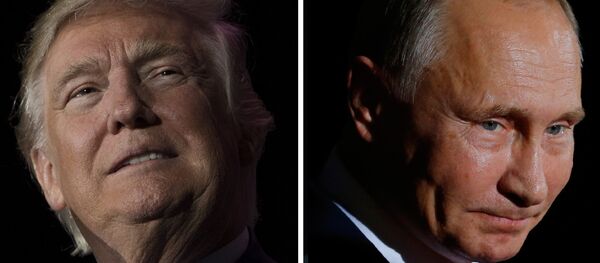 O Presidente da Federação da Rússia Vladimir Putin e seu homólogo dos EUA Donald Trump - Sputnik Brasil
